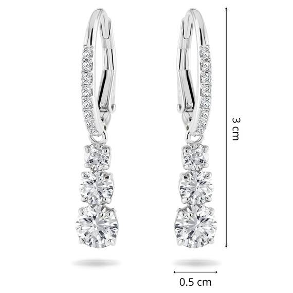 Swarovski Stilla Attract Trilogy Ohrringe, Weiss, Rhodiniert