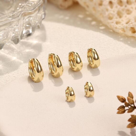 Chriscoco 3 Paare Creolen Gold für Damen Ohrringe Gold Set Hypoallergen Ohrringe Creolen Silber für Damen Mädchen