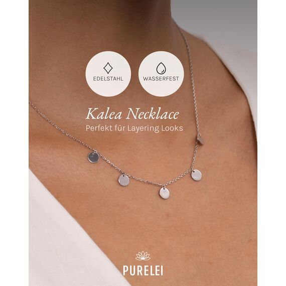 Purelei Kalea Kette Damen (Silber) – Halskette Damen aus langlebigem Edelstahl – Wasserfeste Kette mit Anhänger – 40-45 cm Länge verstellbar – Halskette für deinen individuellen Look