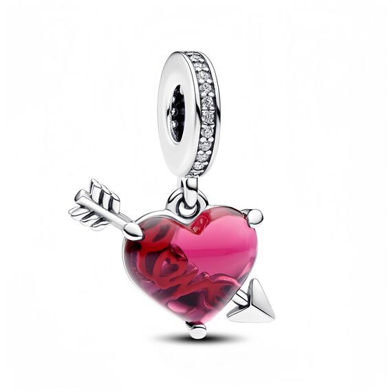 Feitery Christmas Rosa Herzen Charms Kompatibilität für Pandora Armband Bead Charm für Damen Weihnachtszeit