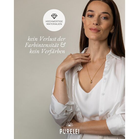 Purelei Brave Kette Damen (Gold) – Halskette Damen aus Edelstahl (14K vergoldet) – Wasserfeste Halskette – 50-55 cm Länge verstellbar – Schmuck für deinen individuellen Look