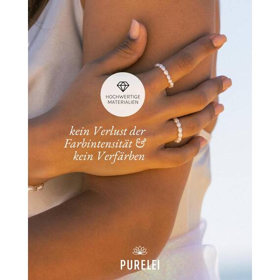 Purelei Pearly Anti Stress Ring – Elastischer Damenring aus schimmernden Süßwasserperlen – Wasserfeste Ringe – Modeschmuck für deinen individuellen Look