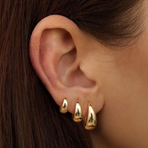 Chriscoco 3 Paare Creolen Gold für Damen Ohrringe Gold Set Hypoallergen Ohrringe Creolen Silber für Damen Mädchen