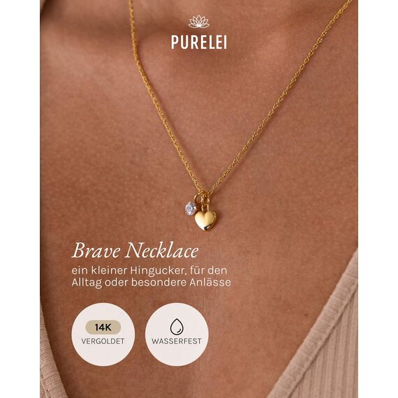 Purelei Brave Kette Damen (Gold) – Halskette Damen aus Edelstahl (14K vergoldet) – Wasserfeste Halskette – 50-55 cm Länge verstellbar – Schmuck für deinen individuellen Look