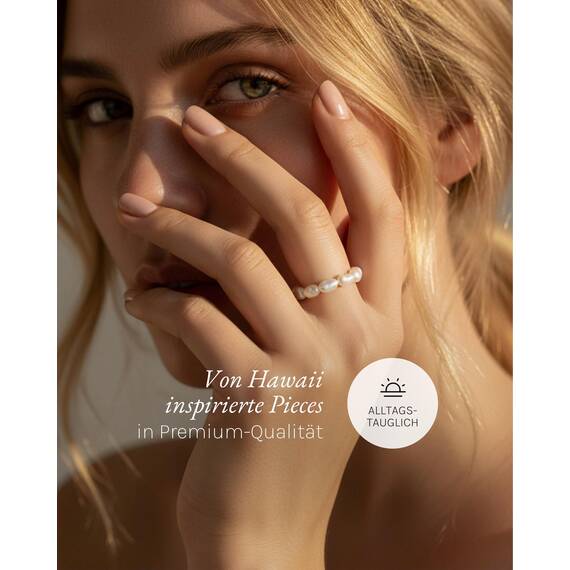 Purelei Pearly Anti Stress Ring – Elastischer Damenring aus schimmernden Süßwasserperlen – Wasserfeste Ringe – Modeschmuck für deinen individuellen Look