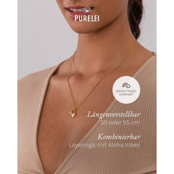 Purelei Brave Kette Damen (Gold) – Halskette Damen aus Edelstahl (14K vergoldet) – Wasserfeste Halskette – 50-55 cm Länge verstellbar – Schmuck für deinen individuellen Look