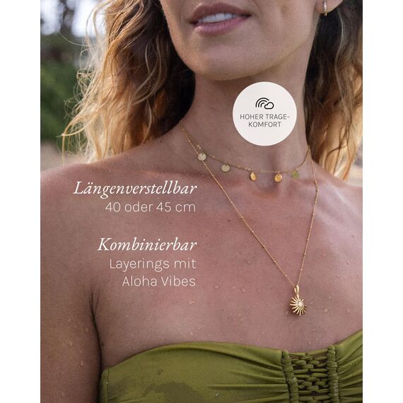 Purelei Kalea Kette Damen (Silber) – Halskette Damen aus langlebigem Edelstahl – Wasserfeste Kette mit Anhänger – 40-45 cm Länge verstellbar – Halskette für deinen individuellen Look