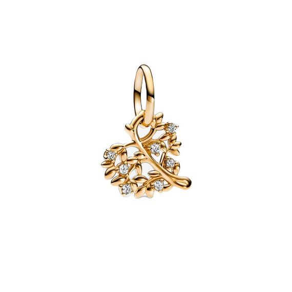 Feitery Goldenes Blatt Charms Kompatibilität für Pandora Armband Herz Bead Wildtiere Charms für Damen Anhänger Meerestiere