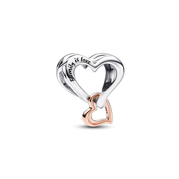 PANDORA Moments Bicolor Offen gearbeitetes Unendlichkeits-Herz Charm mit rosevergoldeter Metalllegierung Moments Collection, kompatibel Moments Armbändern, 782642C00