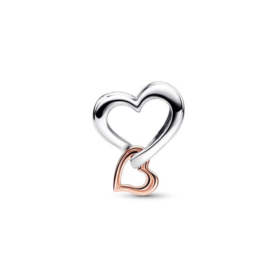 PANDORA Moments Bicolor Offen gearbeitetes Unendlichkeits-Herz Charm mit rosevergoldeter Metalllegierung Moments Collection, kompatibel Moments Armbändern, 782642C00