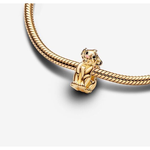 Feitery Compatible with Charms Pandora Armband Goldener Löwe Herz Anhänger Meerestiere