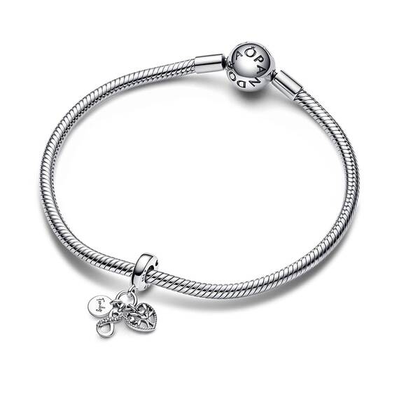 PANDORA Family Infinity Triple Charm-Anhänger aus Sterling Silber mit Zirkonia - Kompatibel mit PANDORA Moments Armbänder