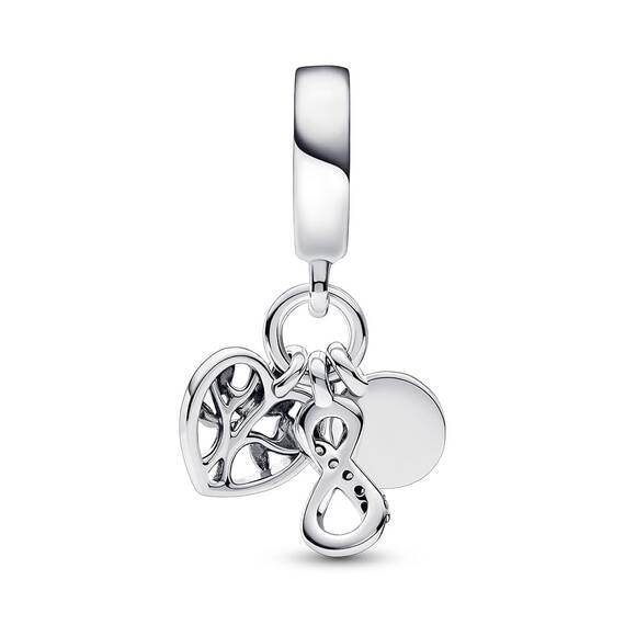 PANDORA Family Infinity Triple Charm-Anhänger aus Sterling Silber mit Zirkonia - Kompatibel mit PANDORA Moments Armbänder
