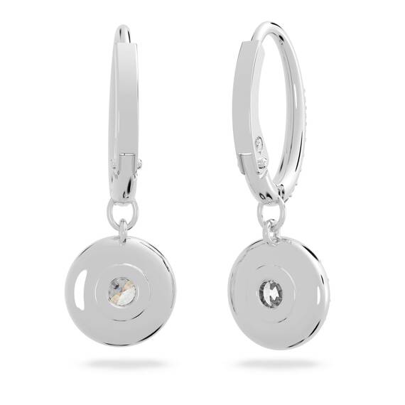 Swarovski Una Angelic Drop-Ohrhänger, Rundschliff, Weiß, Rhodiniert