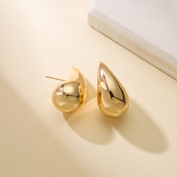 Rajputana Dupes Ohrringe Drop Earrings Chunky Gold Earrings for Women Teardrop Tropfen Ohrringe Vergoldet für Frauen Mädchen Mode Trendy lightweight Hypoallergenic Schmuck