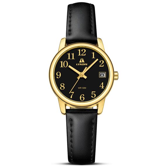 LN LENQIN Uhr Damen Armbanduhr Damen Uhr mit Großen Ziffern Analog Quarzuhr für Frauen mit Lederband