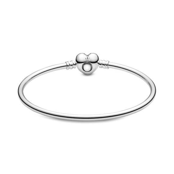 PANDORA Moments Herzverschluss Armreif aus Sterlingsilber aus der PANDORA Moments Kollektion, Größe: 15, 596268-15
