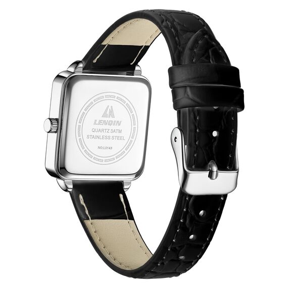 LN LENQIN Uhr Damen Armbanduhr Damen Uhr mit Großen Ziffern Analog Quarzuhr für Frauen mit Lederband