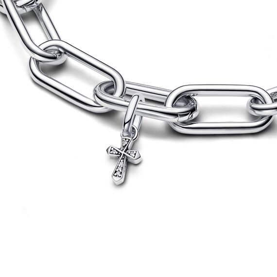 PANDORA ME Funkelndes Kreuz Mini-Charm-Anhänger aus Sterling Silber mit Cubik Zirkonia, Kompatibel ME und Moments Armbändern, 793044C01