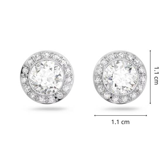 Swarovski Una Angelic Ohrstecker, Rundschliff, Weiß, Rhodiniert