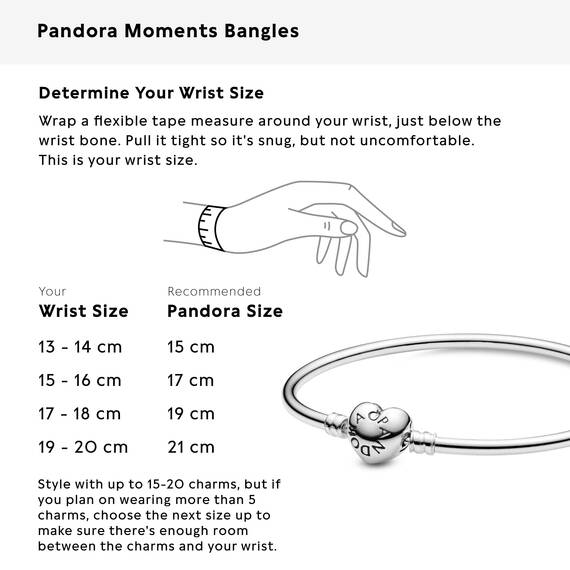 PANDORA Moments Herzverschluss Armreif aus Sterlingsilber aus der PANDORA Moments Kollektion, Größe: 15, 596268-15
