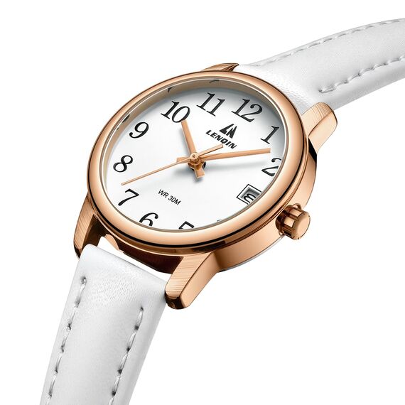 LN LENQIN Uhr Damen Armbanduhr Damen Uhr mit Großen Ziffern Analog Quarzuhr für Frauen mit Lederband