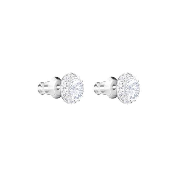Swarovski Una Angelic Ohrstecker, Rundschliff, Weiß, Rhodiniert