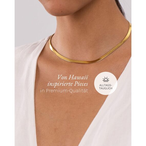 Purelei I'lalo Choker (Gold) – Elegante Kette aus 18K vergoldetem Edelstahl – Verstellbare Länge 35/40 cm – Schmuck inspiriert von Hawaii – Designed in Germany
