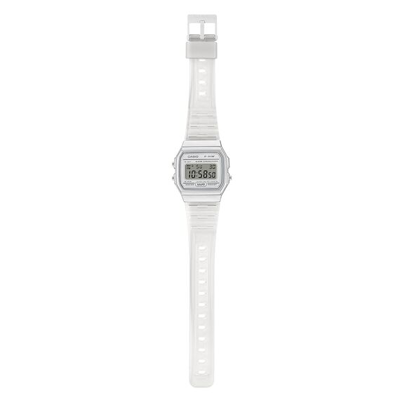 Casio Damen Digital Quarz Uhr mit Resin Armband F-91WS-7EF, Transparent