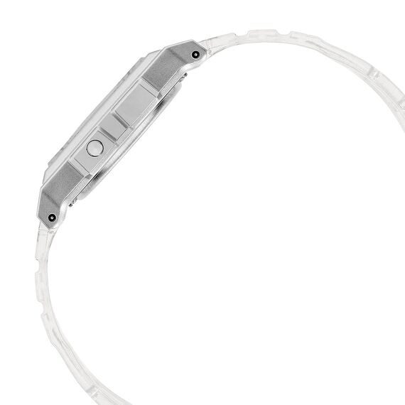 Casio Damen Digital Quarz Uhr mit Resin Armband F-91WS-7EF, Transparent