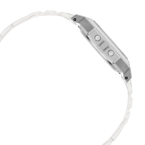 Casio Damen Digital Quarz Uhr mit Resin Armband F-91WS-7EF, Transparent