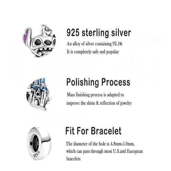 HappyStar beads charms,passt Charms Armbänder Halskette Europäischen Schmuck ，Bead Charms für Damen,925 Sterling Silber Dangle Anhänger