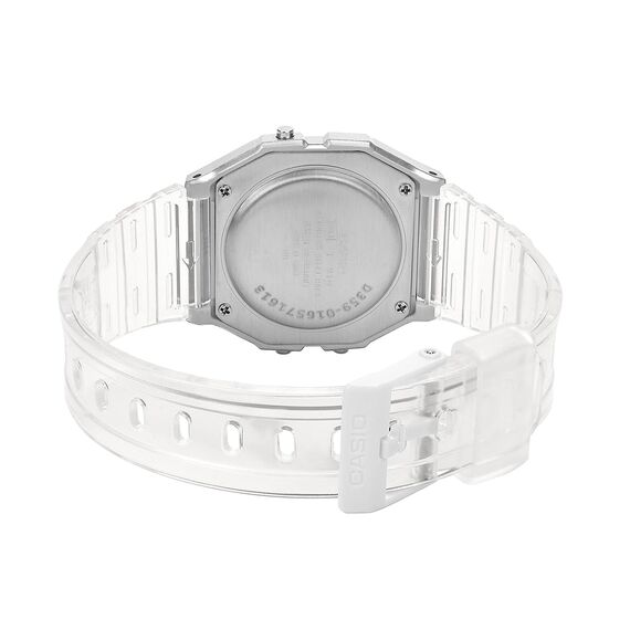 Casio Damen Digital Quarz Uhr mit Resin Armband F-91WS-7EF, Transparent