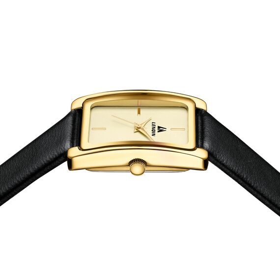 LN LENQIN Uhr Damen Armbanduhr Damen Uhr mit Großen Ziffern Analog Quarzuhr für Frauen mit Lederband