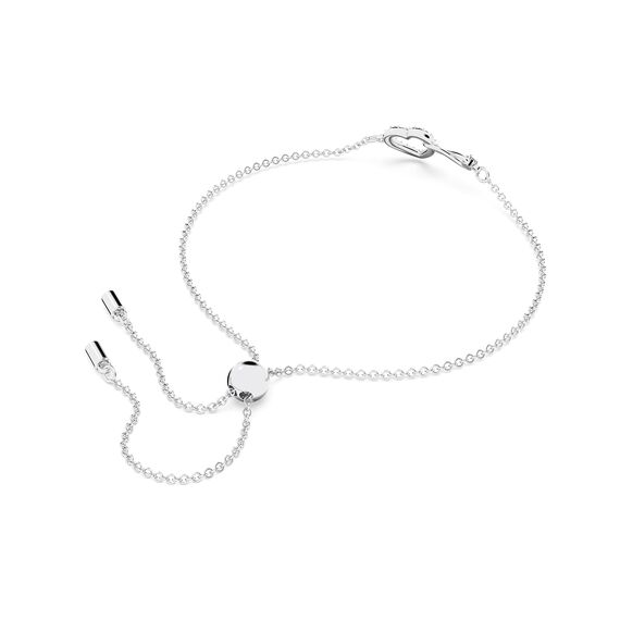 Swarovski Hyperbola Armband, Unendlichzeichen und Herz, Weiss, Rhodiniert