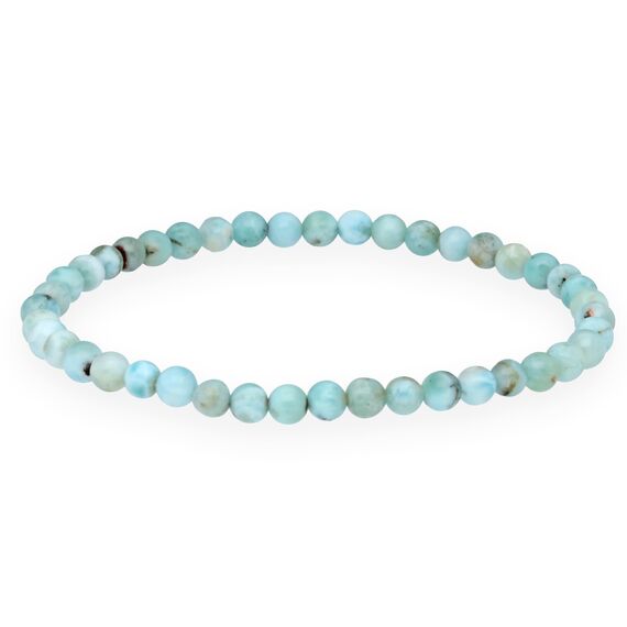 Lebensquelle Plus Mini Kugelarmband | 4mm | Hochwertiges Edelsteinarmband (Larimar)