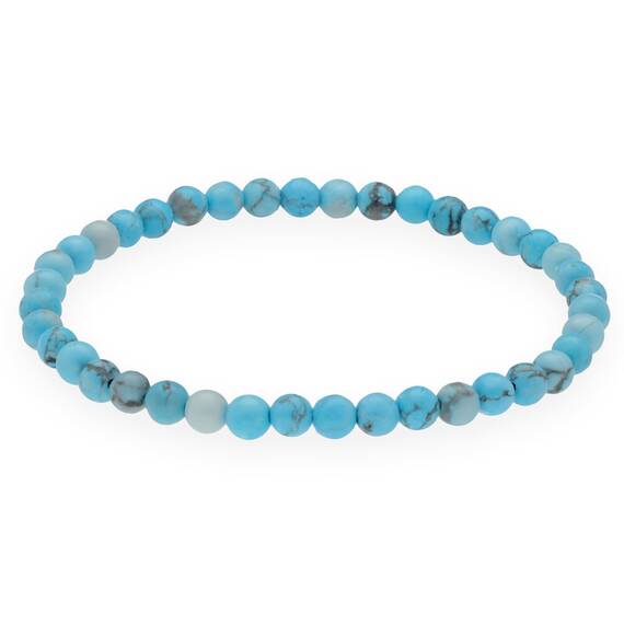 Lebensquelle Plus Mini Kugelarmband | 4mm | Hochwertiges Edelsteinarmband (Türkis rec.)