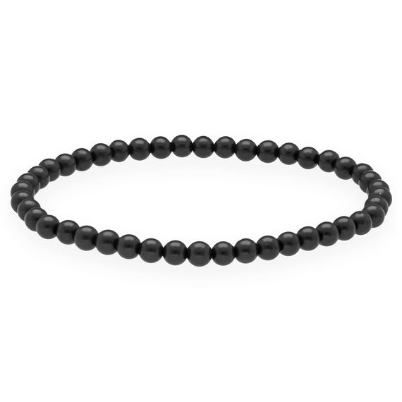 Lebensquelle Plus Schungit Mini Kugelarmband | 4-5mm | Hochwertiges Edelsteinarmband 19cm flexibel