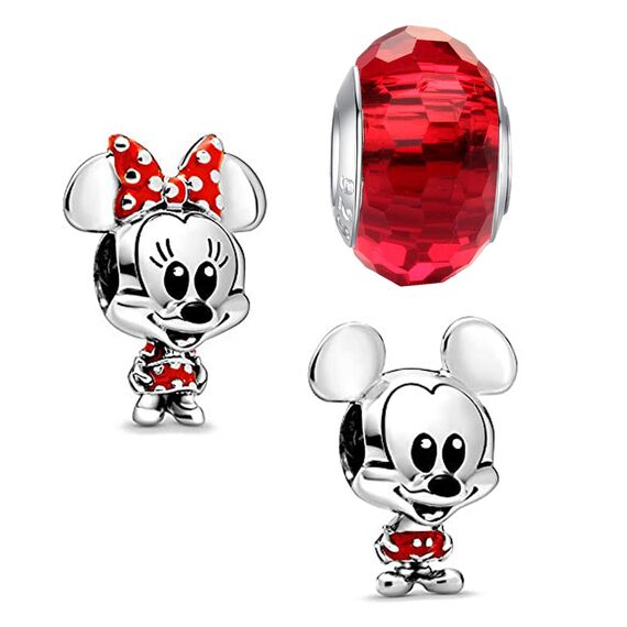 HappyStar Silber 925 Charms Anhänger für Armbänder, Combination Dangle Anhänger Bead Charms für Damen Kompatibel mit Pandora Europäischen Armbändern und Halskette （Mit Spacer Beads