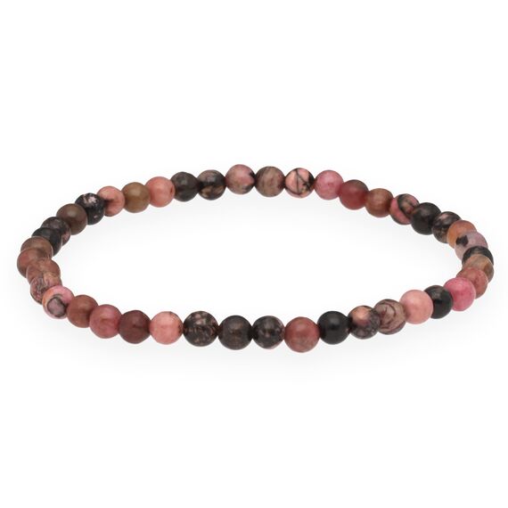 Lebensquelle Plus Mini Kugelarmband | 4mm | Hochwertiges Edelsteinarmband (Rhodonit)