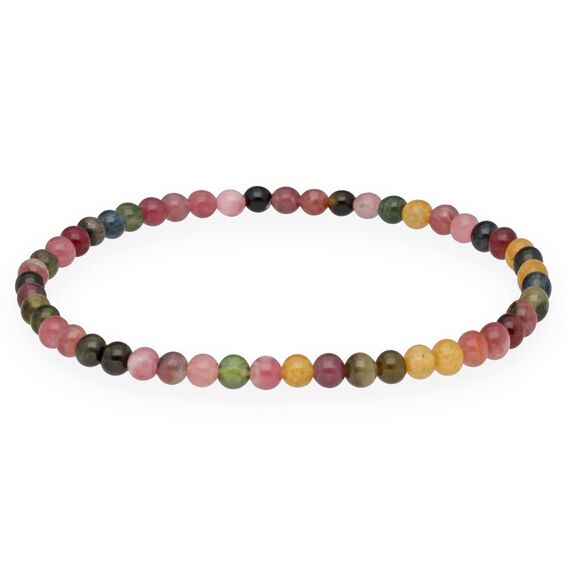 Lebensquelle Plus Mini Kugelarmband | 4mm | Hochwertiges Edelsteinarmband (Turmalin, bunt)