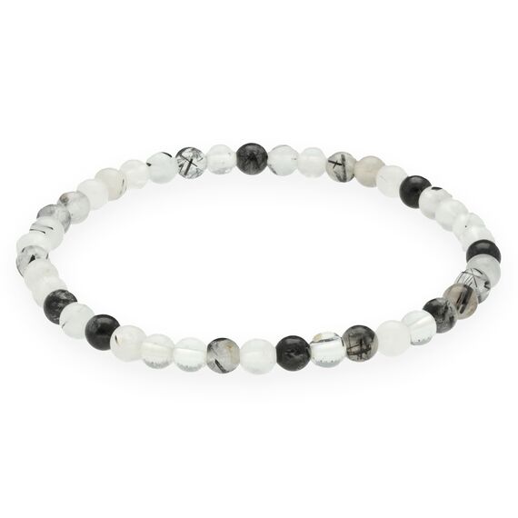 Lebensquelle Plus Mini Kugelarmband | 4mm | Hochwertiges Edelsteinarmband (Turmalinquarz)