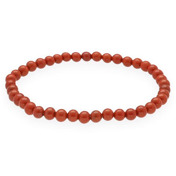 Lebensquelle Plus Mini Kugelarmband | 4mm | Hochwertiges Edelsteinarmband (Jaspis, rot)