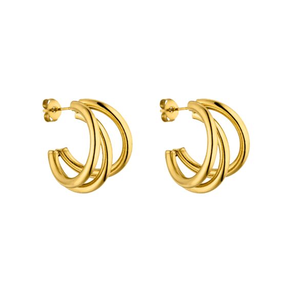 Purelei Eono Ohrringe (Gold) – Damenohrringe aus langlebigem Edelstahl – Wasserfeste Ohrringe Damen – 2 cm Durchmesser – Modeschmuck für deinen individuellen Look