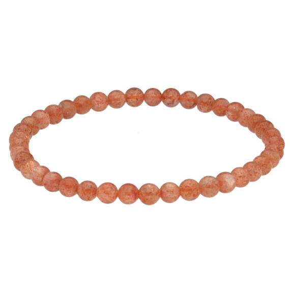 Lebensquelle Plus Mini Kugelarmband | 4-5mm | Hochwertiges Edelsteinarmband (Sonnenstein)