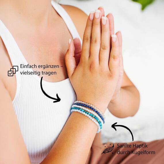 Lebensquelle Plus Mini Kugelarmband | 4mm | Hochwertiges Edelsteinarmband (Lapislazuli)