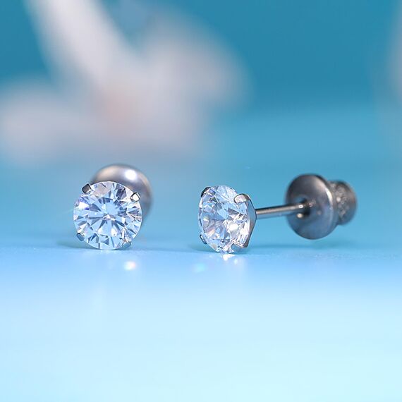 Limerencia Titan Ohrringe für Damen Herren, G23 Medizinische Ohrstecker Hypoallergen Gesundheitsstecker Ohrringe für empfindliche Ohren Mode Damenschmuck (5mm, Weiß)