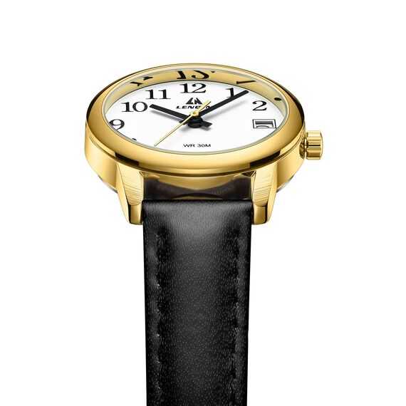 LN LENQIN Uhr Damen Armbanduhr Damen Uhr mit Großen Ziffern Analog Quarzuhr für Frauen mit Lederband