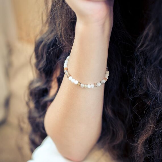 Lebensquelle Plus Mini Kugelarmband | 4mm | Hochwertiges Edelsteinarmband (Mondstein)