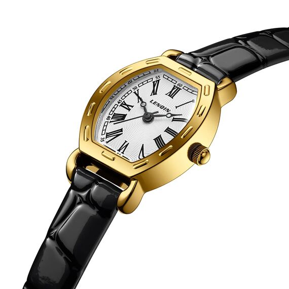LN LENQIN Uhr Damen Armbanduhr Damen Uhr mit Großen Ziffern Analog Quarzuhr für Frauen mit Lederband